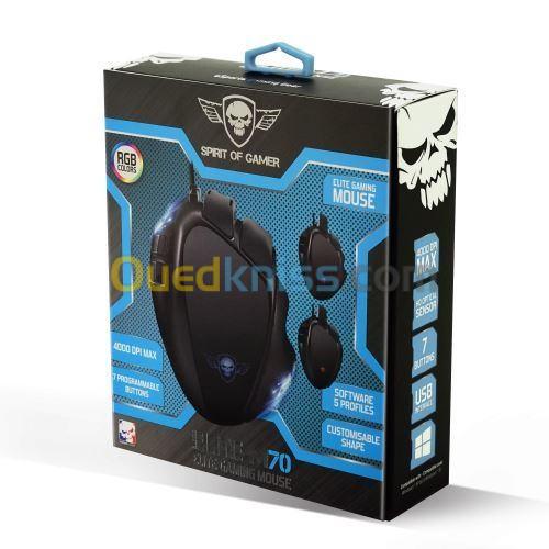 Souris Spirit Of Gamer Filaire Elite M Dpi Extensions Noir