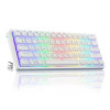 CLAVIER GAMER MAGMA MECANIQUE F61W WHITE 60% WIRELESS RGB