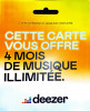 Carte Deezer 4 Mois Premium 