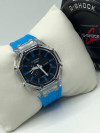 Montre Casio G-Shock bracelet silicone bleu fond noir _V2