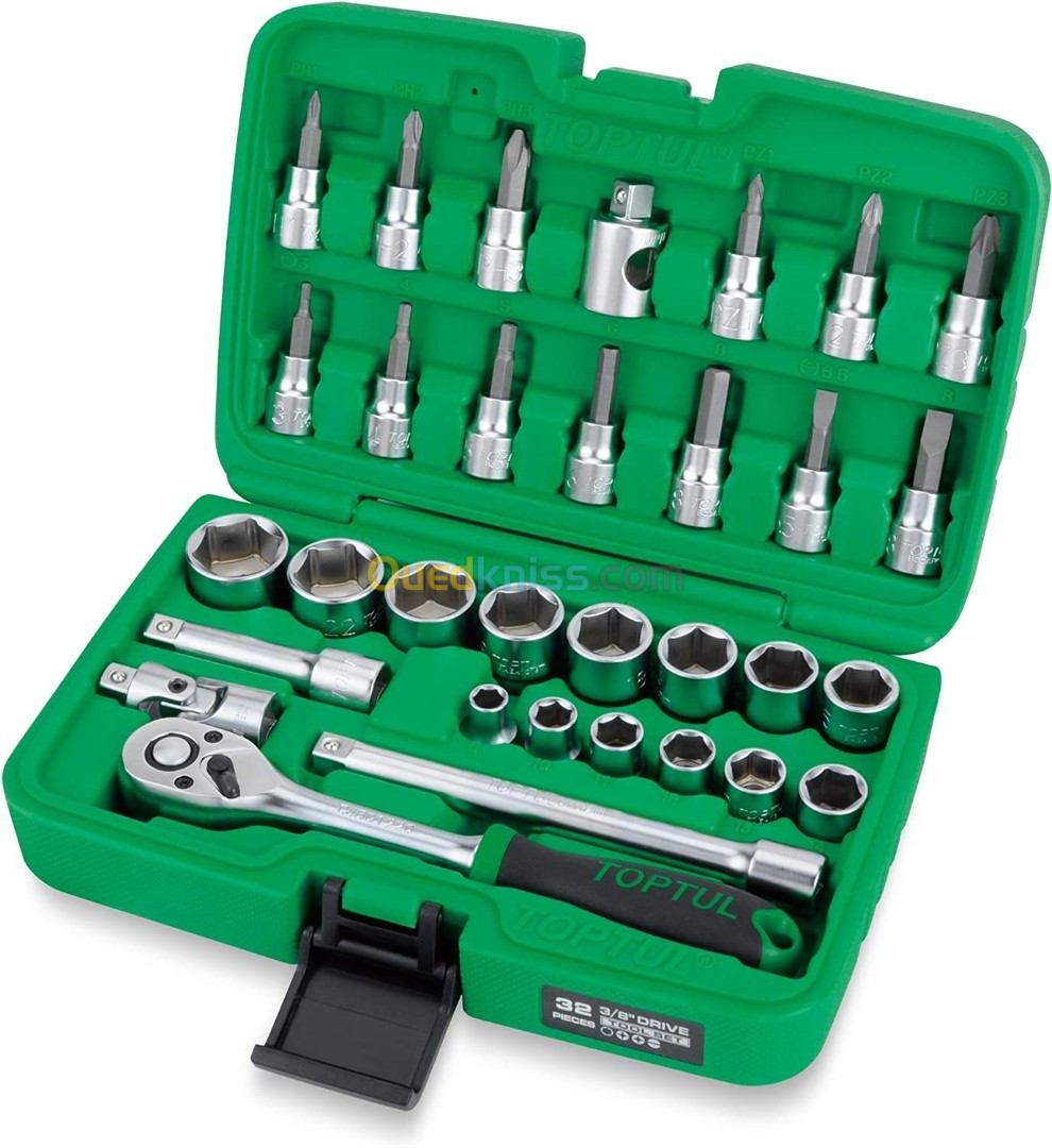 TOPTUL  32PCS 3/8"DR SOCKET SET SOCKE