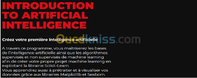 Formation en Intelligence Artificielle (IA) (الذكاء الاصطناعي)+ Machine learning + Algorithmiques 