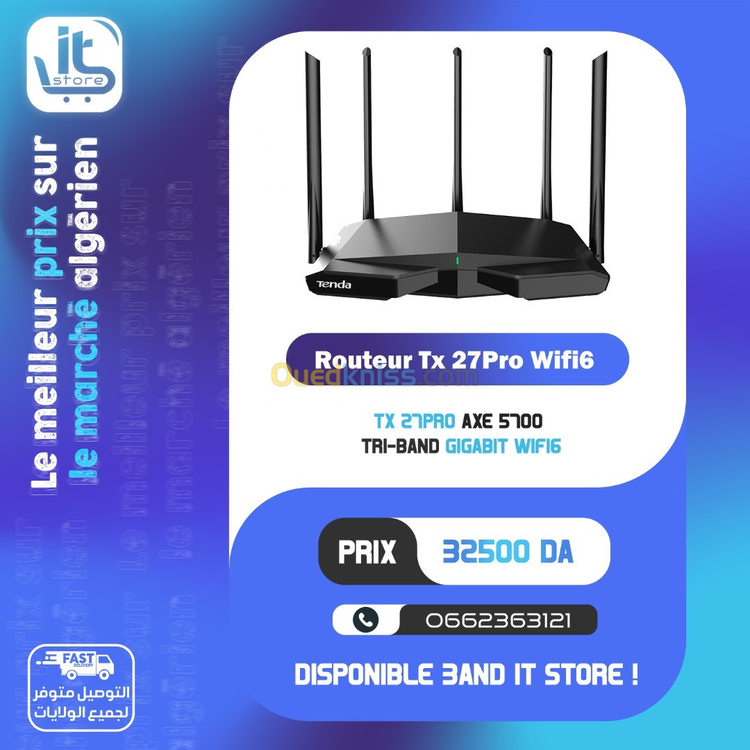 ROUTEUR TENDA TX27 PRO AX5700 WIFI 6