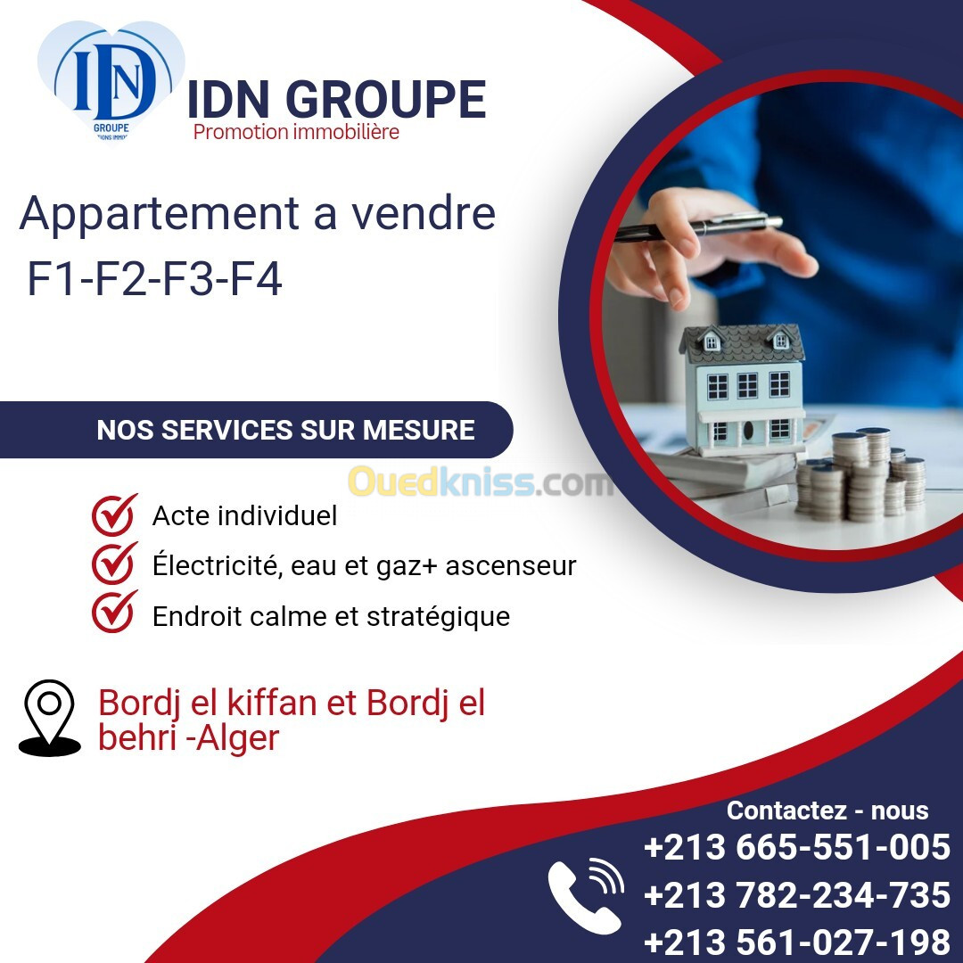 Vente Appartement F1.23 Alger Bordj el kiffan