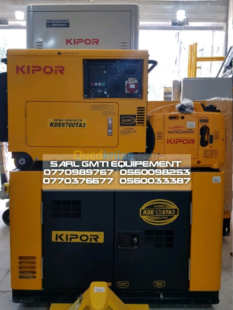 GROUPE ELECTROGENE KIPOR 5.5 KVA , GROUPE A GAZ , GROUPE 35 KVA 