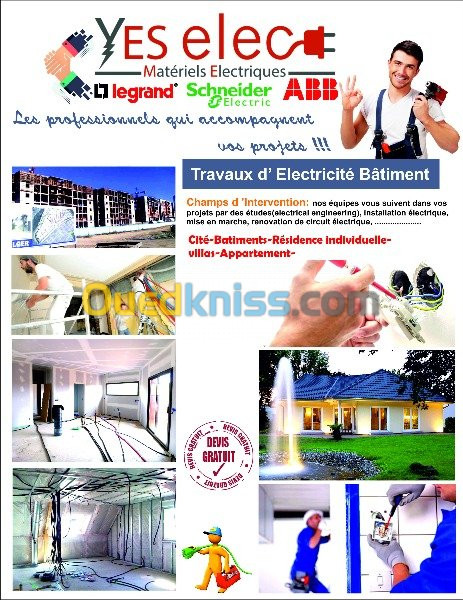 Travaux d'éléctricité batiment  