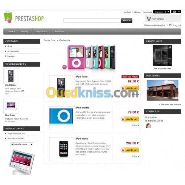 siteweb e-commerce (prestashop) 