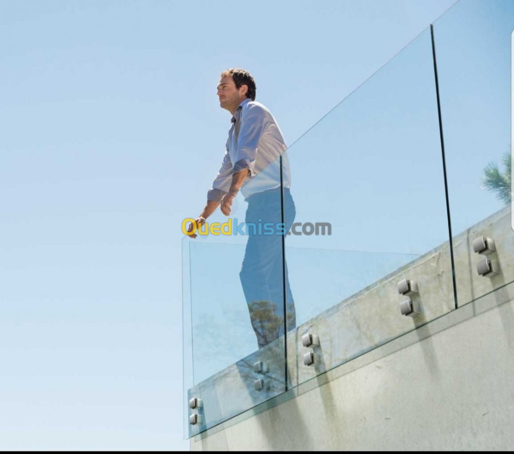 garde corp vitre alu inox verre rampe