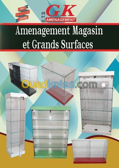 vitrine en verre pour les magasins 