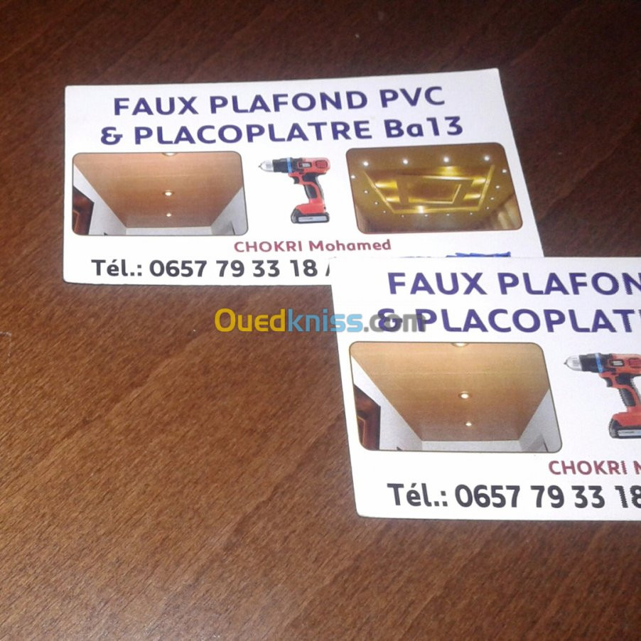 Placoplatre Ba13 + pvc