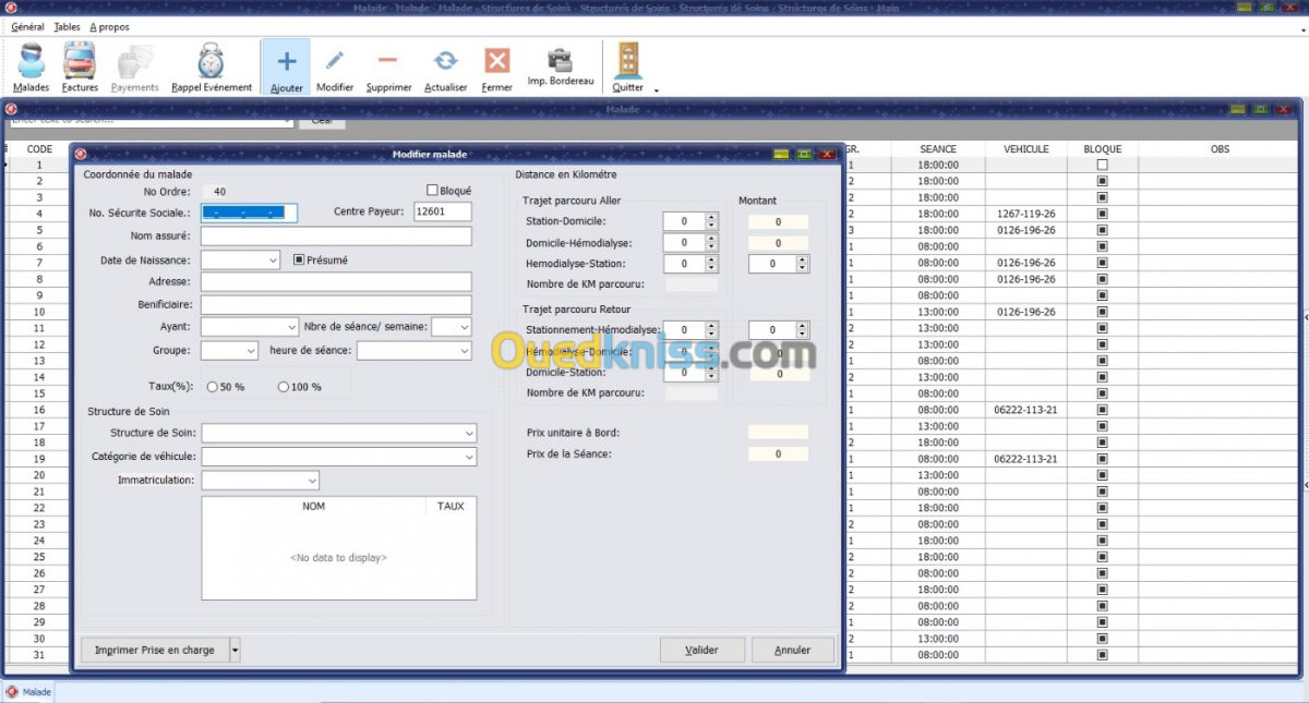 logiciel  transport sanitaire hemodialyse