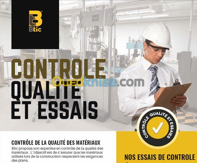 Entreprise CONTROLE QUALITE ET ESSAIS