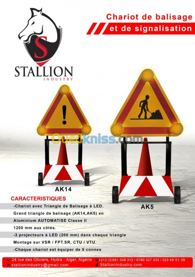 remorque de signalisation balisage 