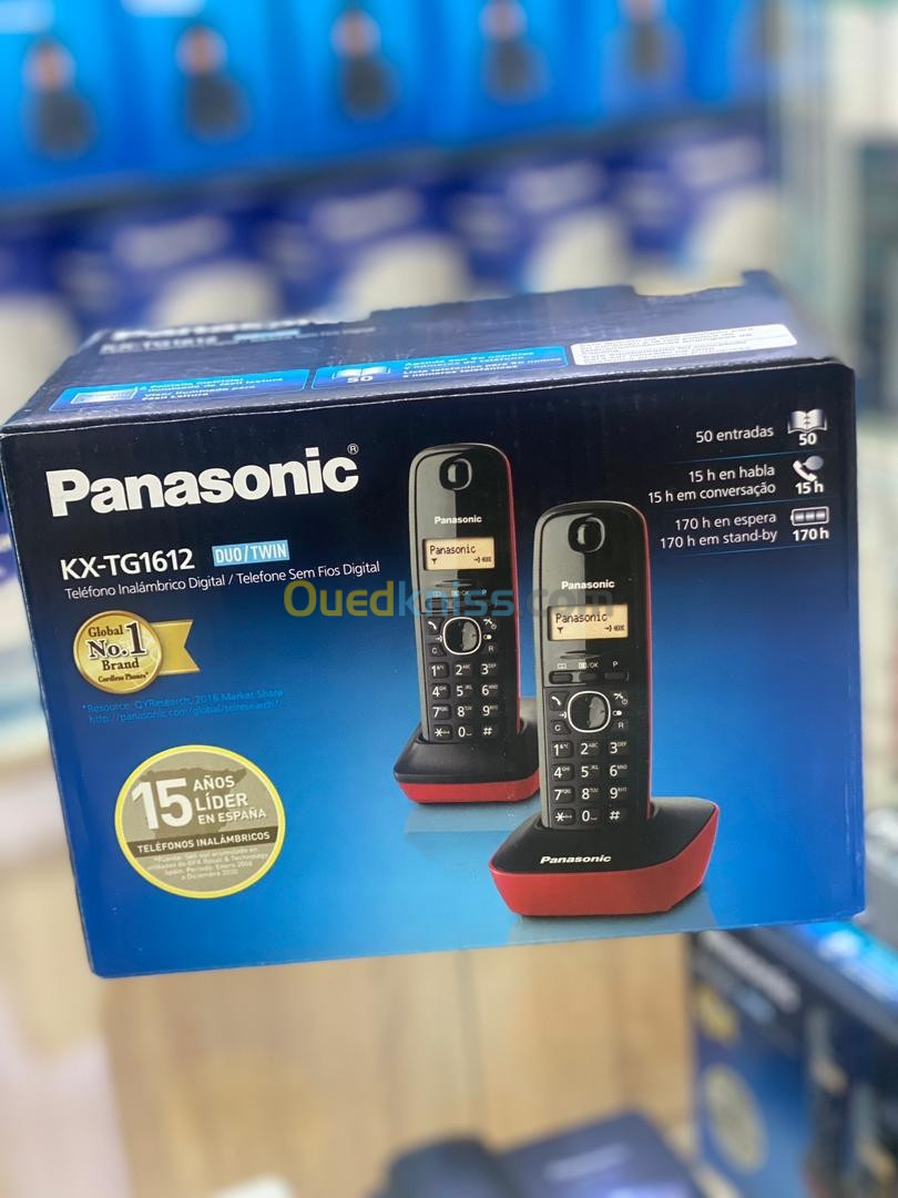 PANASONIC TÉLÉPHONE FIXE SANS FIL DIGITAL DUO KX-TG1612