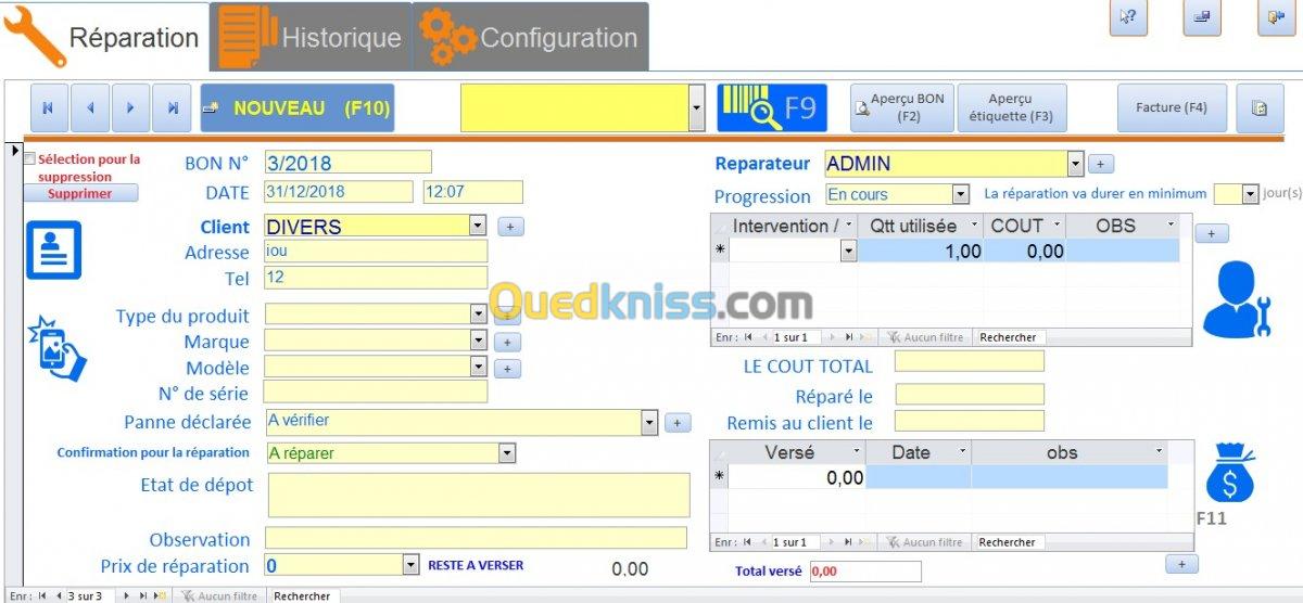 logiciel  pour reparateur(tel,etc,...)