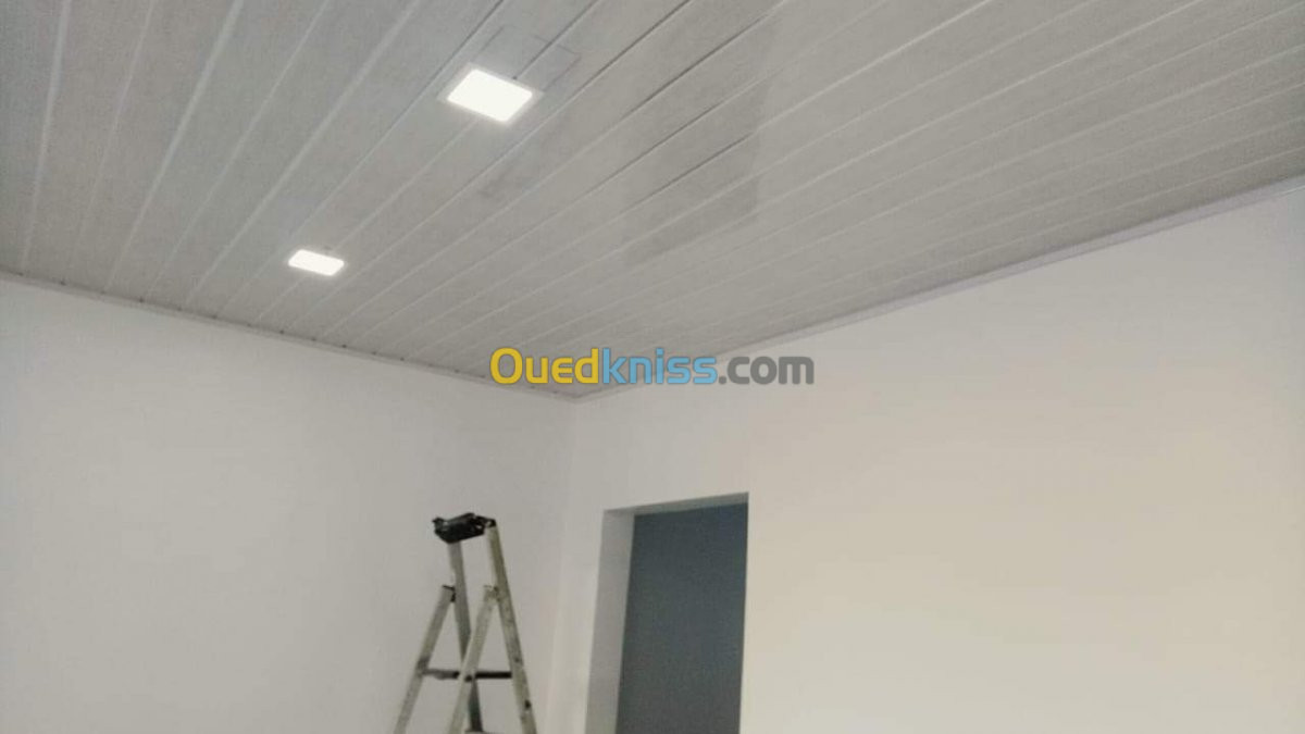 تركيب الاسقف البلاستيكية plafond pvc 