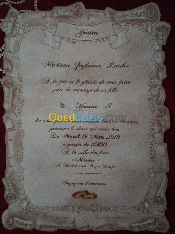 Faire part et carte d'invitation maria