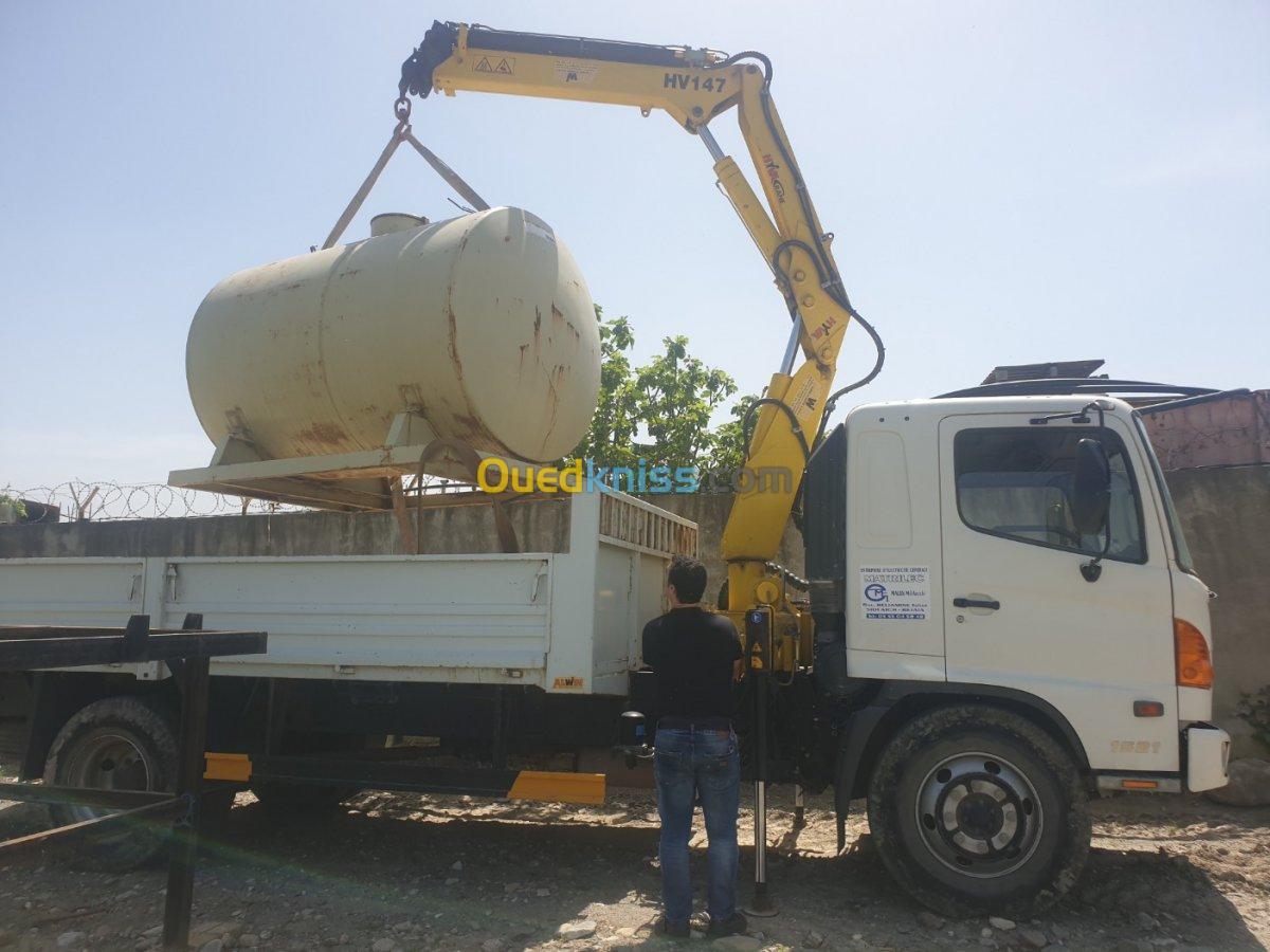 location camion grue nacell hino 1521 