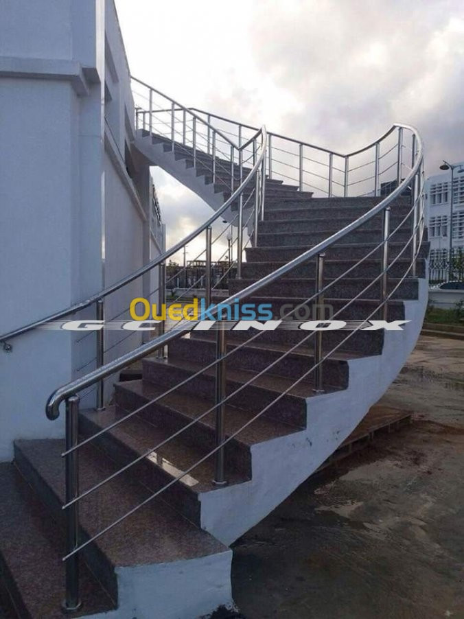 Rampe d'escalier en inox garde corps v