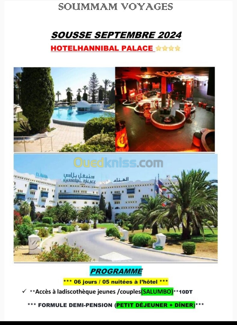 voyage organise par bus HANNIBAL PALACE 4*