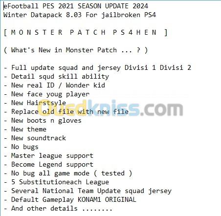 Nouveau monster patch DP 8.03 PS4 Flashé