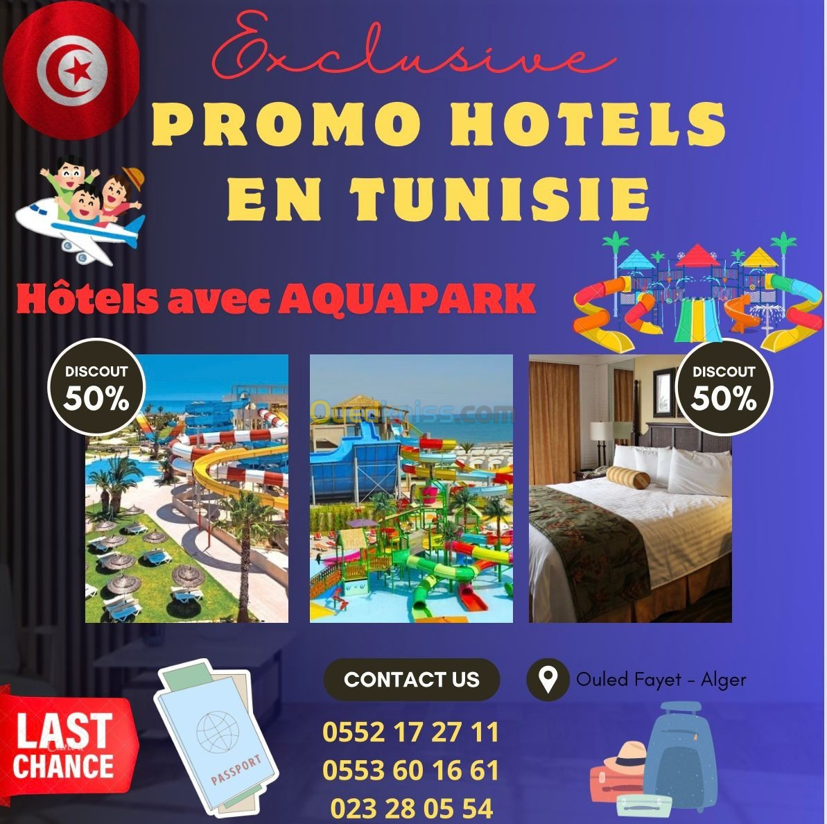 VOYAGE ORGANISE TUNISIE PAR AVION + TRANSFERT / 08 jours