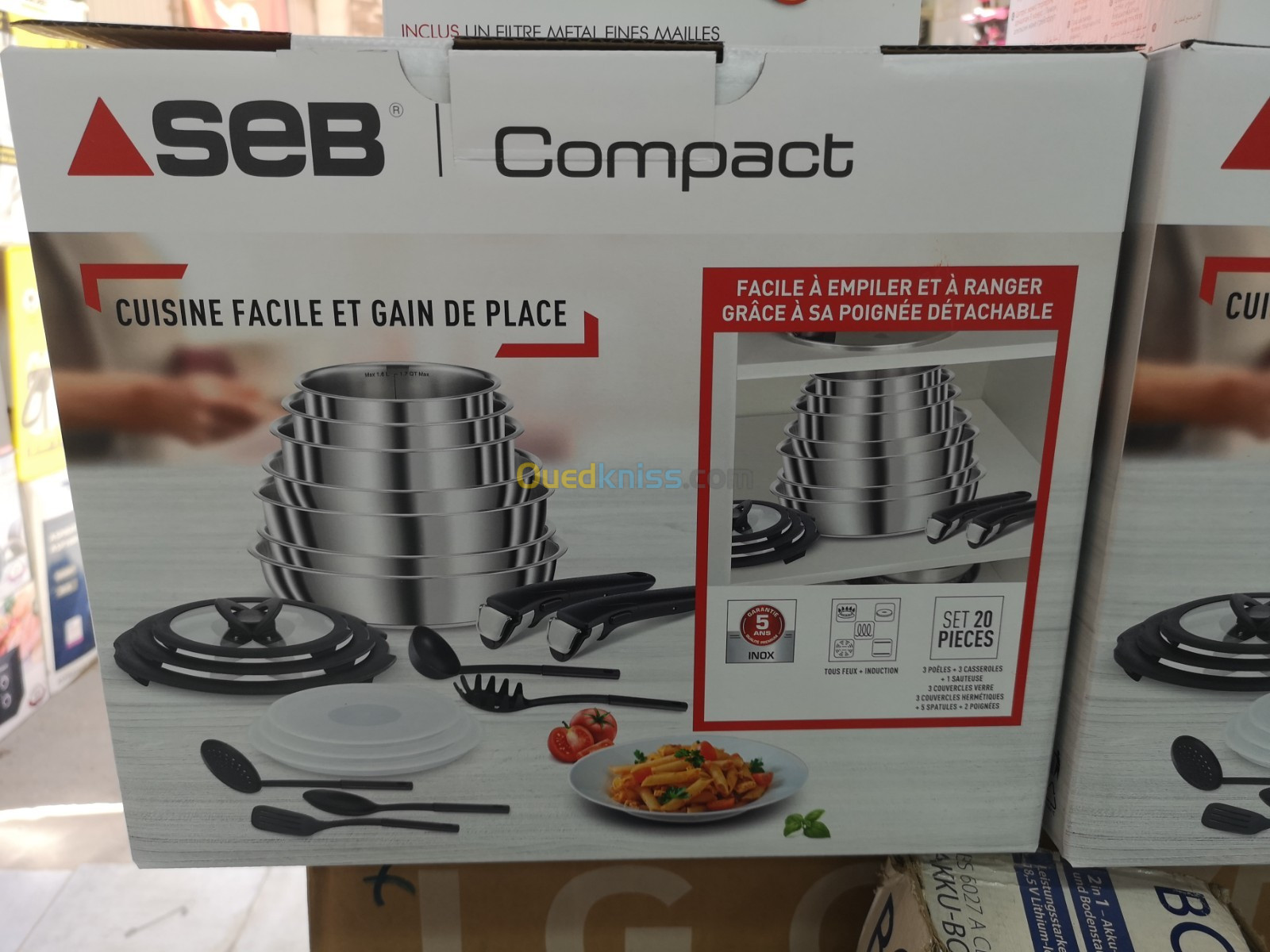  Seb Compact Inox Batterie de cuisine 20 pièces, Induction