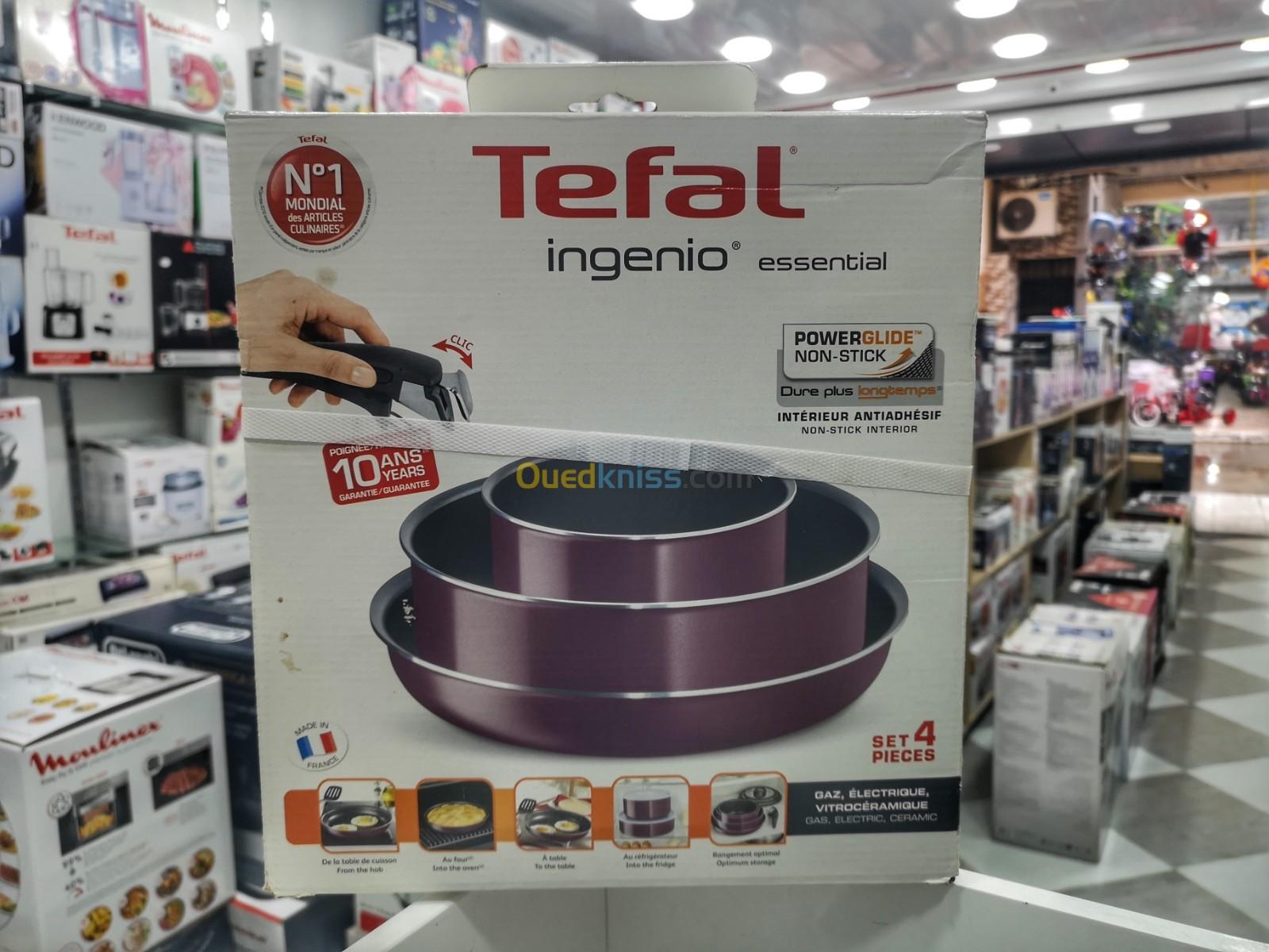 TEFAL INGENIO ESSENTIAL 4 PIECES Poignée Noire Amovible