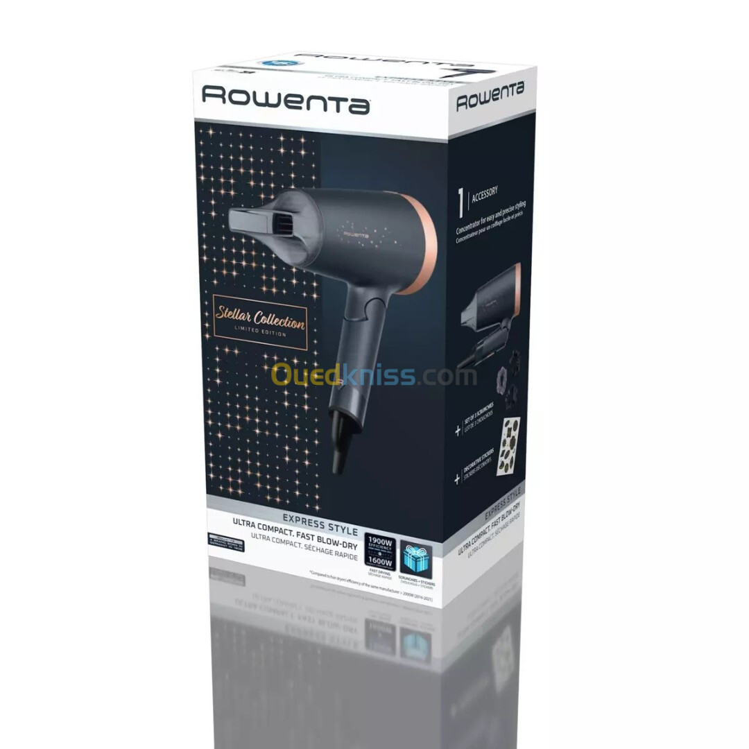 Sèche cheveux Express style stellar 1600W Gris/Bleu - ROWENTA - CV1851F0