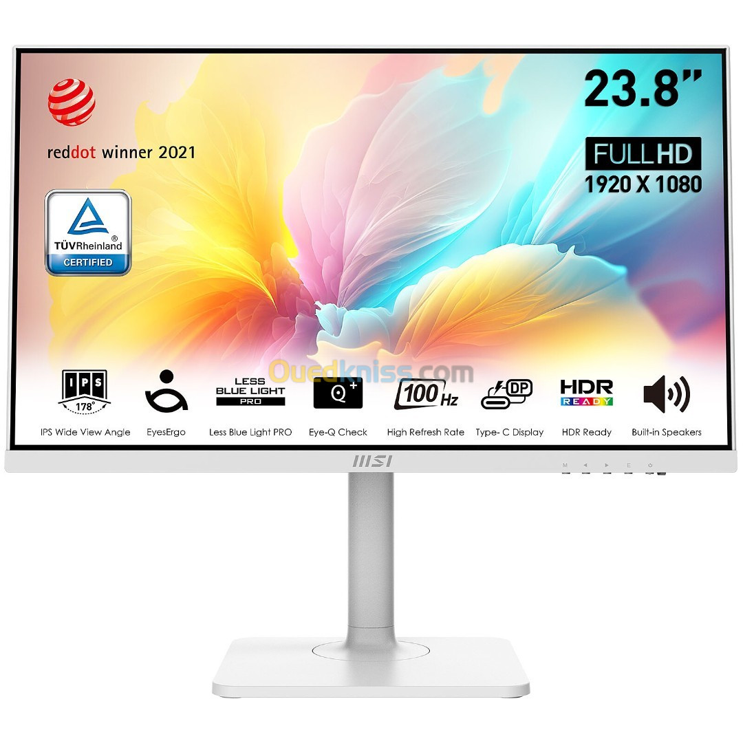 MSI 23.8" LED - MODERN MD2412PW IPS 100HZ USB TYPE C ADJUSTANLE WHITE