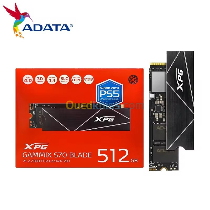 ADATA XPG GAMMIX S70 GEN 4 SSD M.2 2280 PCIE 512 GB