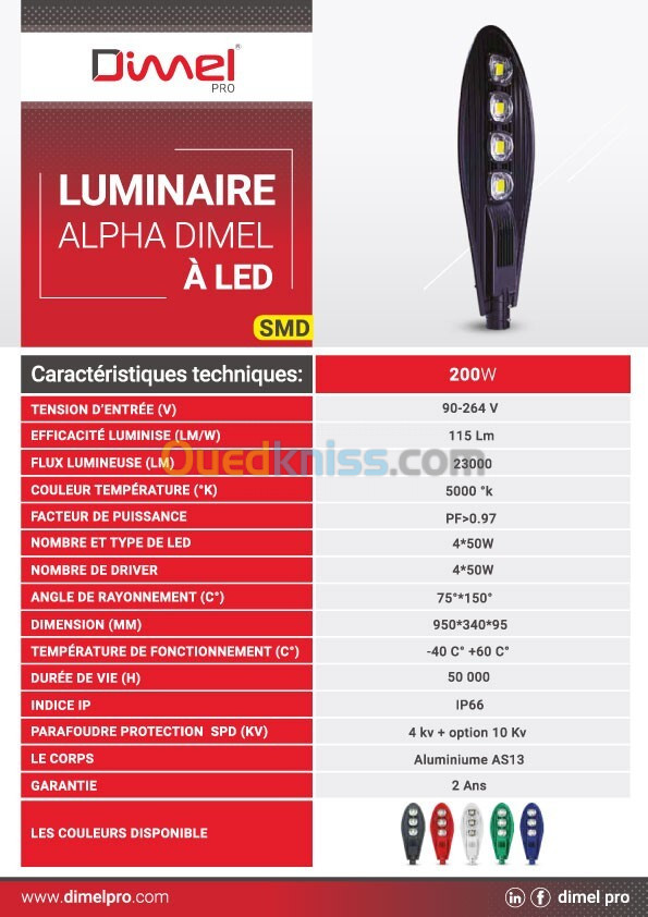 LUMINAIRE À LED ALPHA SMD 200W