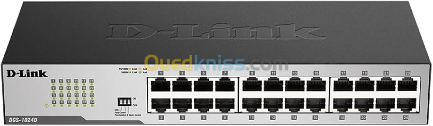 Commutateur Fast Ethernet D-Link, concentrateur réseau sans ventilateur non géré Gigabit 24 ports