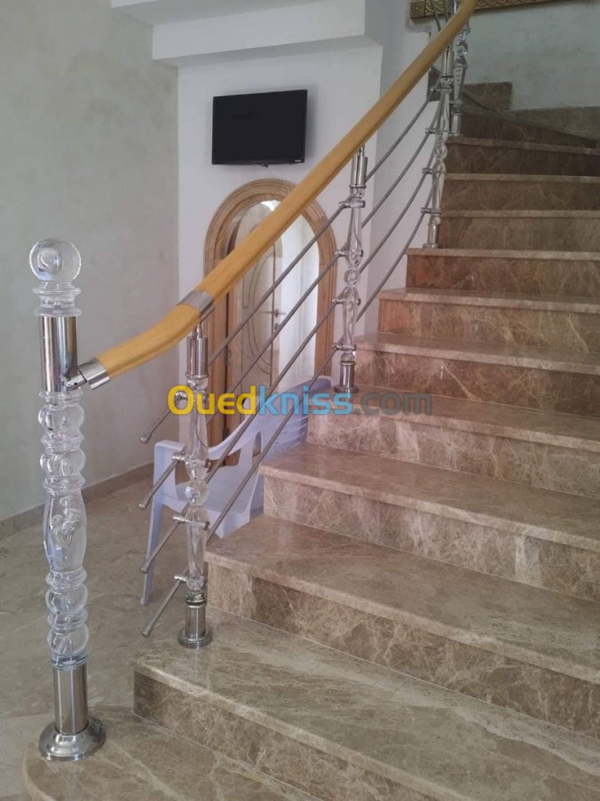 Rampe d'escalier garde corps en INOX