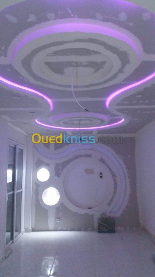 Plafond placo plâtre BA13 & PVC p