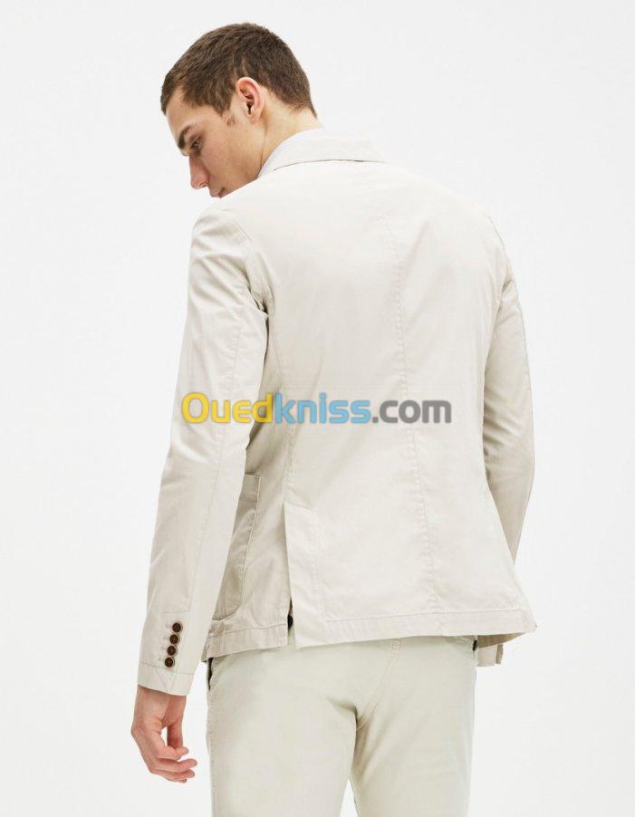 blazer en coton couleur gris