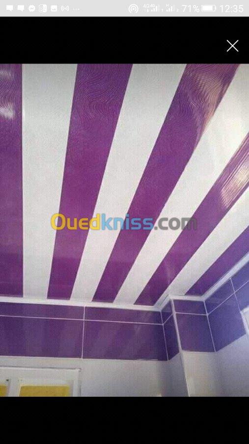 Installation de plafond en PVC