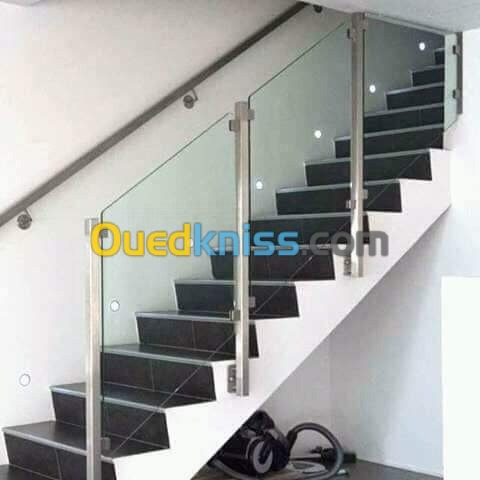 Rampe d'escalier en inox