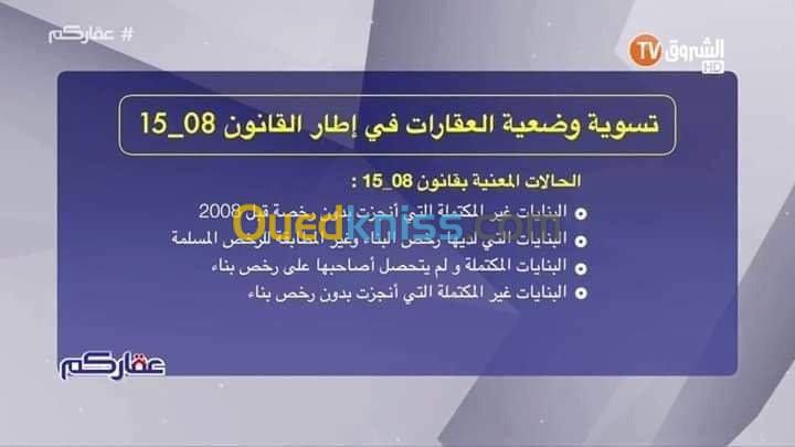 تسوية وضعية البنايات و مطابقتها 