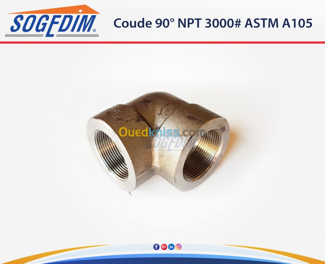 COUDE 90° NPT 3000# ASTM A105