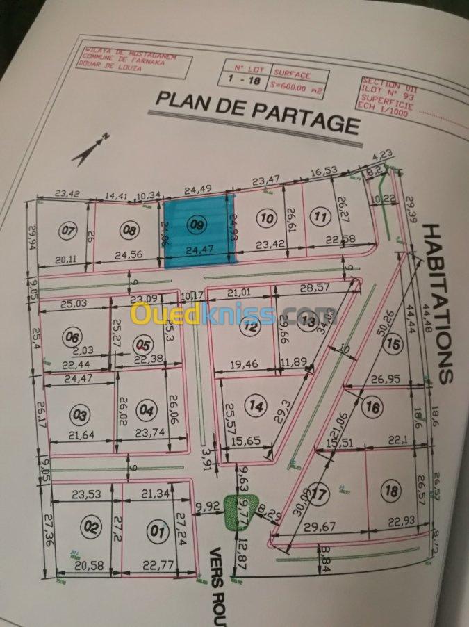 Vente Terrain Mostaganem Fornaka