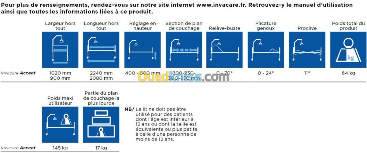 LIT Médicalisé Electri INVACARE ACCENT