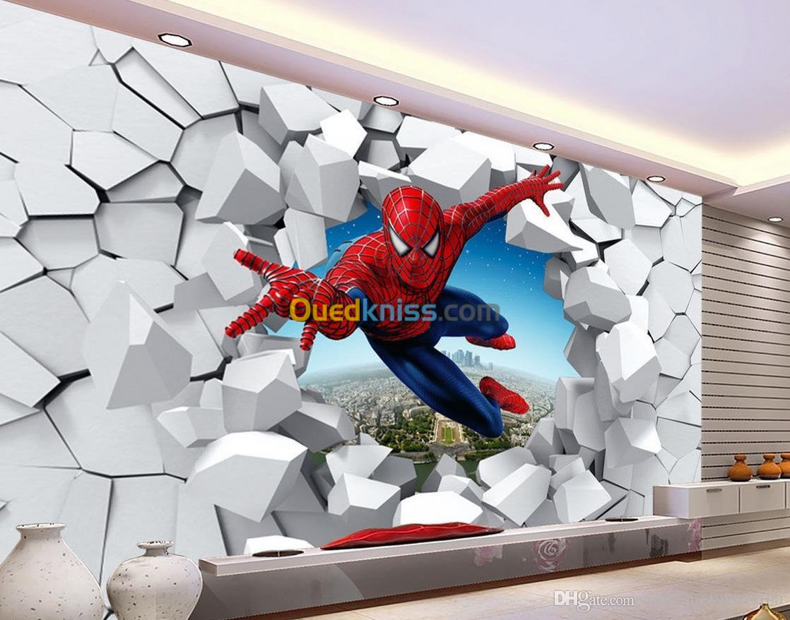 impression decorative en 3D sur murs