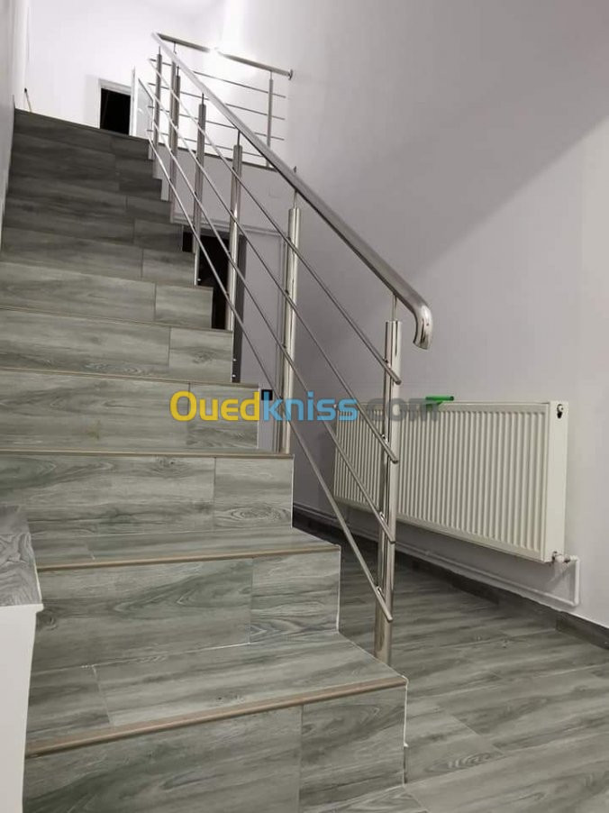 Rampe d'escalier en inox