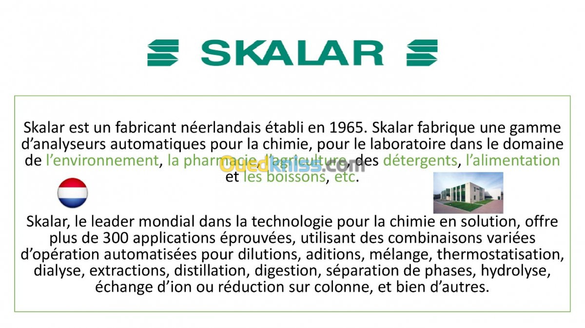  Flux Continu Automatisé pour  Chimie