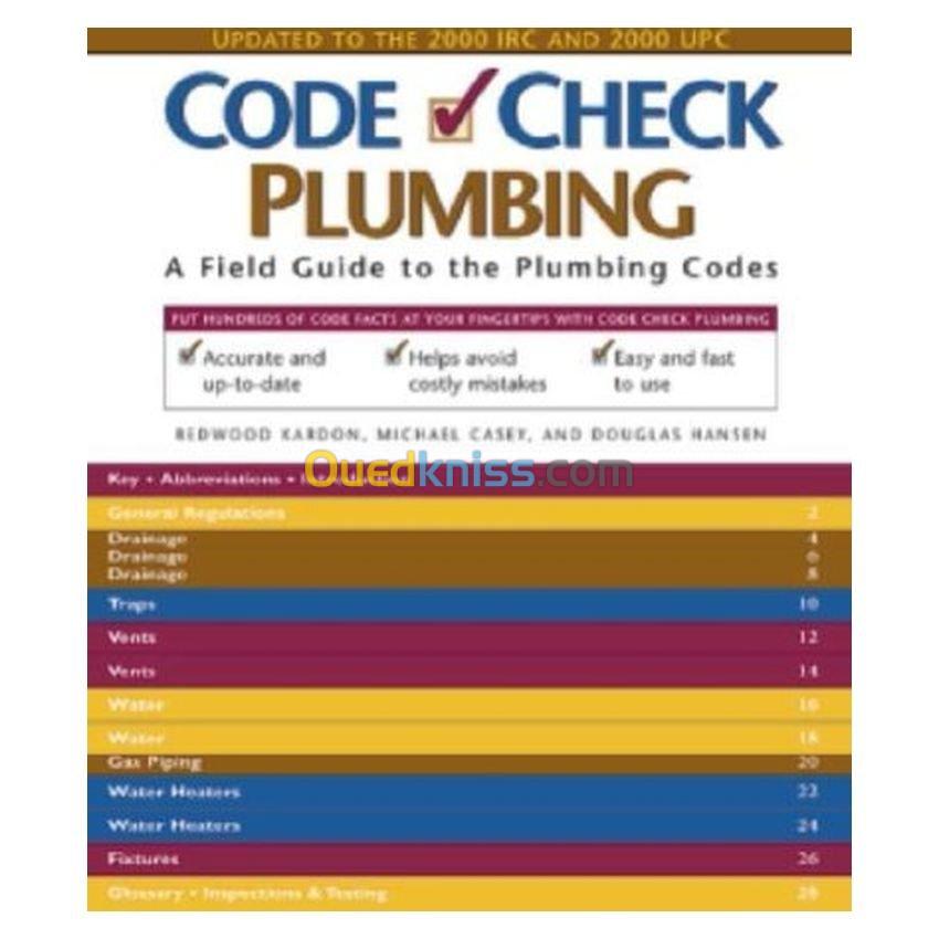 Code Check Plumbing (Updated to the 2000 IRC and 2000 UPC)