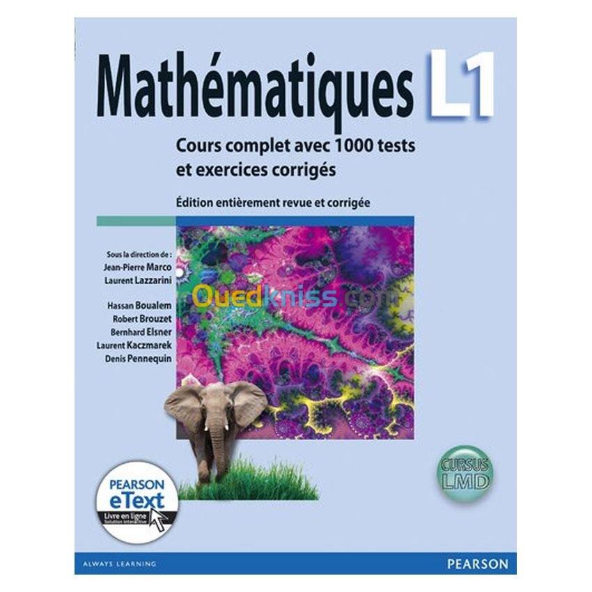 Mathématiques L1 + eText: Cours complet avec 1000 tests et exercices corrigés