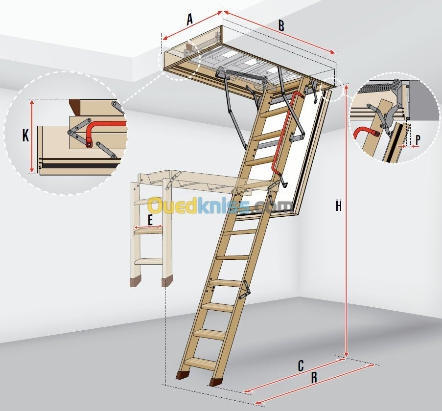 Echelle escamotable retractable 