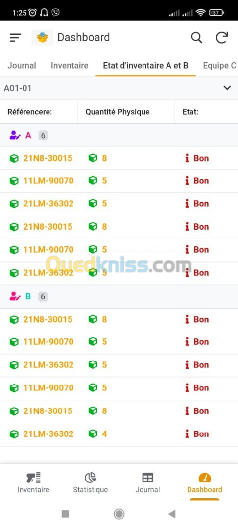 Application gestion inventaire physique (stocks et immobilisation) et scanner code barre 