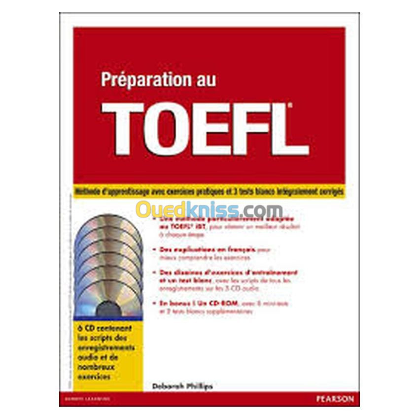 Préparation au TOEFL Méthodes d'apprentissage avec éxercices avec 6 cd rom